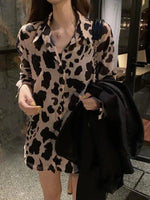 Load image into Gallery viewer, Leopard Print Shirts Blouses Women Spring Summer Thin Sun-proof Shirt Long Sleeve Sexy Casual Loose Chiffon Tops Y2k Clothes 3XL  Amaijoin
