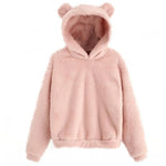 Load image into Gallery viewer, Autumn Winter Women&#39;s Hoodies Winter Women Long Sleeve Rabbit Ear Hood Sweatshirt Cute Plush Warm Casual Hoodie Tops  Amaijoin
