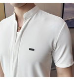 Load image into Gallery viewer, Men&#39;s Summer High Quality Casual Short-sleeved Shirts/Male Slim Fit Lapel Fashion Business and Casual Shirt Plus S-4XL  Amaijoin
