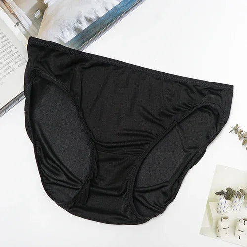 100% Mulberry Silk Panties For Women Underwear Summer Ultra-thin Women's Mid-waist Large Size Triangle Shorts Sexy Briefs Zm3280  Amaijoin