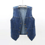 Load image into Gallery viewer, Woman Jacket Vest Spring Summer Denim Vest Women&#39;s Short Loose Sleeveless Coat Vest Chaleco Mujer  Amaijoin
