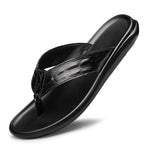 Carregue a imagem no visualizador da Galeria, Luxury Brand Flip Flops Soft Comfortable Leather Slippers Beach Slipper Flip Flop Summer Shoe for Men Breathable Casual Slippers  Amaijoin
