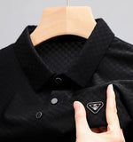 Load image into Gallery viewer, Luxury fashion waffle short sleeve T-shirt men&#39;s 2023 summer high-end brand ice silk breathable casual business lapel polo shirt  Amaijoin
