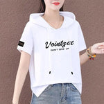 Load image into Gallery viewer, Short Sleeve Summer Thin White T-shirt Women Casual Fashion Top Loose Style Polyester Fabric Cartoon Design  Amaijoin
