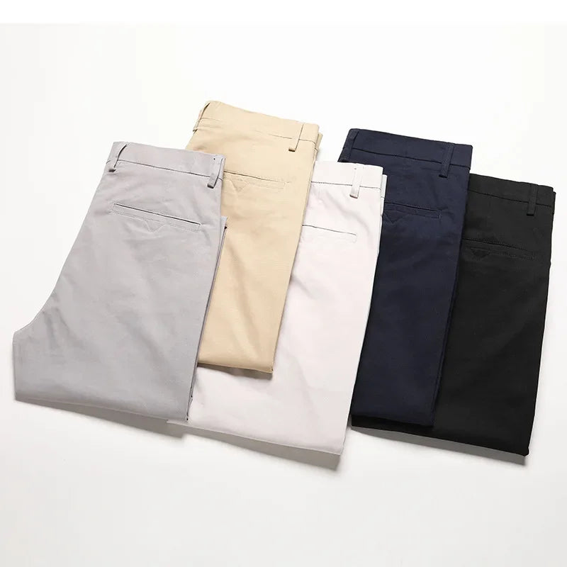 98% Cotton Men's Chinos & Casual Pants, Khaki Pants, Loose Straight , Streetwear Men ,Twill Pants,  Tall Men STRAIGHT Trousers  Amaijoin