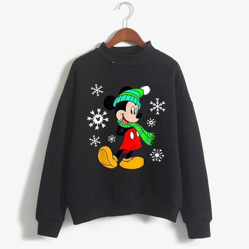 Fashion Hoodies Turtleneck Minnie Kawaii Cartoon  Anime Sweatshirt Disney Mickey Mouse Hoodie Clothes Girl Boy Top Sweatshirts  Amaijoin