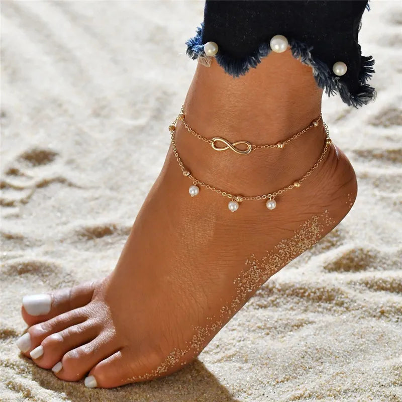 Modyle New Fashion Simple Heart Female Anklets Foot Jewelry Leg New Anklets On Foot Ankle Bracelets For Women Leg Chain Gifts  Amaijoin