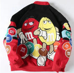 Load image into Gallery viewer, Women Baseball Jacket Men Heavy Industry M&amp;M Letter Embroidery Bomber Jackets Loose Coat Unisex Autumn Winter Motorcycle Outwear  Amaijoin
