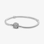 Load image into Gallery viewer, Pandora 925 Sterling Silver Heart Clasp Snake Chain Bracelet fit Silver Charms Women Bracelet Making DIY Birthday Gift  Amaijoin
