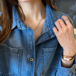 Load image into Gallery viewer, Lucyever Blue Denim Shirt Women 2023 Autumn New Single-Breasted Jeans Blouses Female Pockets Loose Fashion Lapel Cowboy Blusas  Amaijoin
