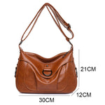 Load image into Gallery viewer, Luxury Pu Leather Messenger Bag Vintage Women Hand Bag Large Capacity Casual Hobo Handbag Purse Female Crossbody Shoulder Bags  Amaijoin
