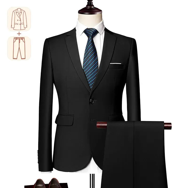 Men's Business Casual Suit for Weddings, Genuine Blazer, Vest and Pants, Big & Tall,Slim Fit Waistcoat, Dress Trousers, US Size  Amaijoin