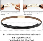 Load image into Gallery viewer, Women Skinny Patent Genuine Leather Slim Belt Adjustable Alloy Buckle Waist Belt for Dress  Amaijoin
