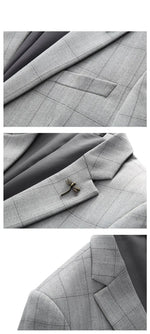 Load image into Gallery viewer, ( Jacket + Vest + Pants ) 2024 New Fashion Boutique Plaid Mens Casual Business Suit Groom Wedding Dress Formal Slim Plaid Suit  Amaijoin
