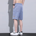 Load image into Gallery viewer, Summer Soft Cosy Lyocell Fabric Men&#39;s Denim Shorts Thin Loose Pants Drawstring Elastic Waist Korea Casual Short Plus Size M-5XL  Amaijoin
