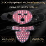 Load image into Gallery viewer, Face Neck Silicone Facial LED Mask 240 LEDs Red Light Therapy Face Anti-Wrinkle Brighten 3D LED Phototherapy Mask Beauty Device  Amaijoin
