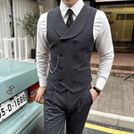 Load image into Gallery viewer, High Quality Autumn Double Breasted Suit Vest Men Business Formal Sleeveless Vest Slim Fit Wedding Groom Banquet Party Waistcoat  Amaijoin
