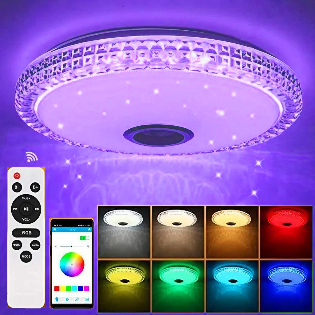 300W Smart Lamp Ceiling RGB LED Lights Dimmable APP Control Bluetooth Speaker Home Bedroom Living Room Ambient Light  Amaijoin