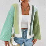 Load image into Gallery viewer, Qutie Colorblock Drop Shoulder Duster Cardigan  Amaijoin
