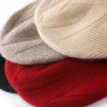 Load image into Gallery viewer, Women Hat Winter New 100% Pure Cashmere Knitted Headgears Soft Warm Hats Lady Fashion Casual Thicken Cap Quality Cashmere Cap  Amaijoin
