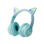 Load image into Gallery viewer, Gradient wireless Headphones RGB cute cat ear Bluetooth Earphones with microphone Stereo Music Game Earphone Girls Kids Gifts  Amaijoin
