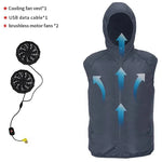 Load image into Gallery viewer, Men Summer Air Conditioning Clothing Fan Cooling Vest 2022 New USB Charging Cooling Sport Man Outdoor Solid Color Coat Plus Size  Amaijoin
