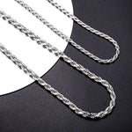 Load image into Gallery viewer, eManco 2/3/4/5MM Rope Chain Necklace Silver Color Chains Stainless Steel Never Fade Waterproof Choker Men Women Jewelry  Amaijoin
