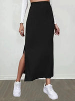 Load image into Gallery viewer, Women Long Skirts High Waist Bodycon Skirt Women Solid Split Pink Skirt Autumn Winter Streetwear Straight Black Midi Skirt  Amaijoin
