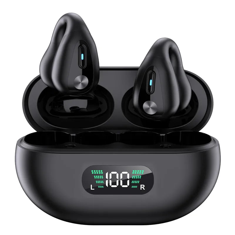 Wireless Earphones TWS Bluetooth Earbuds HiFi Bass Sport Open Ear Clip Headphones Earring Gaming Headset PK Ambie Sound Earcuffs  Amaijoin