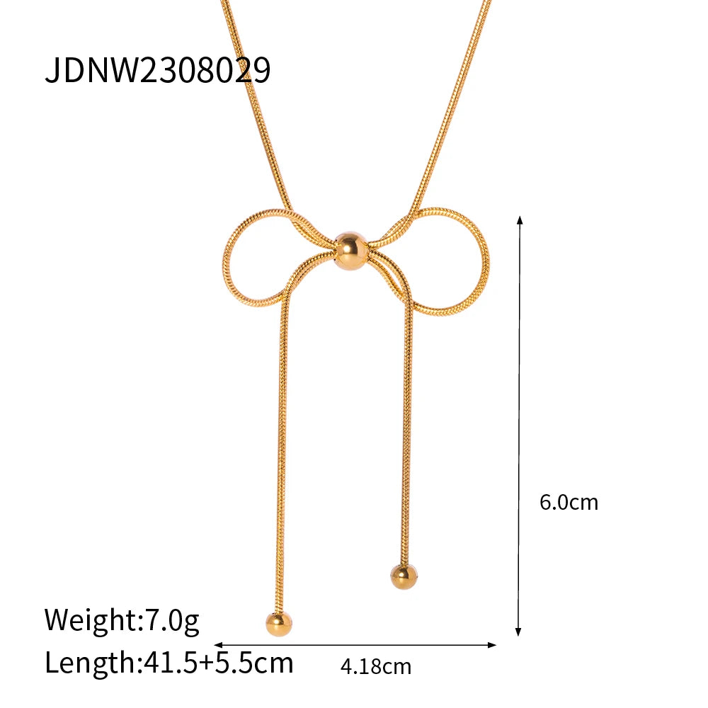 Youthway Stainless Steel Bow Necklace Tarnish Free Fashion Jewelry for Women High Quality Accessories Gift 2024  Amaijoin