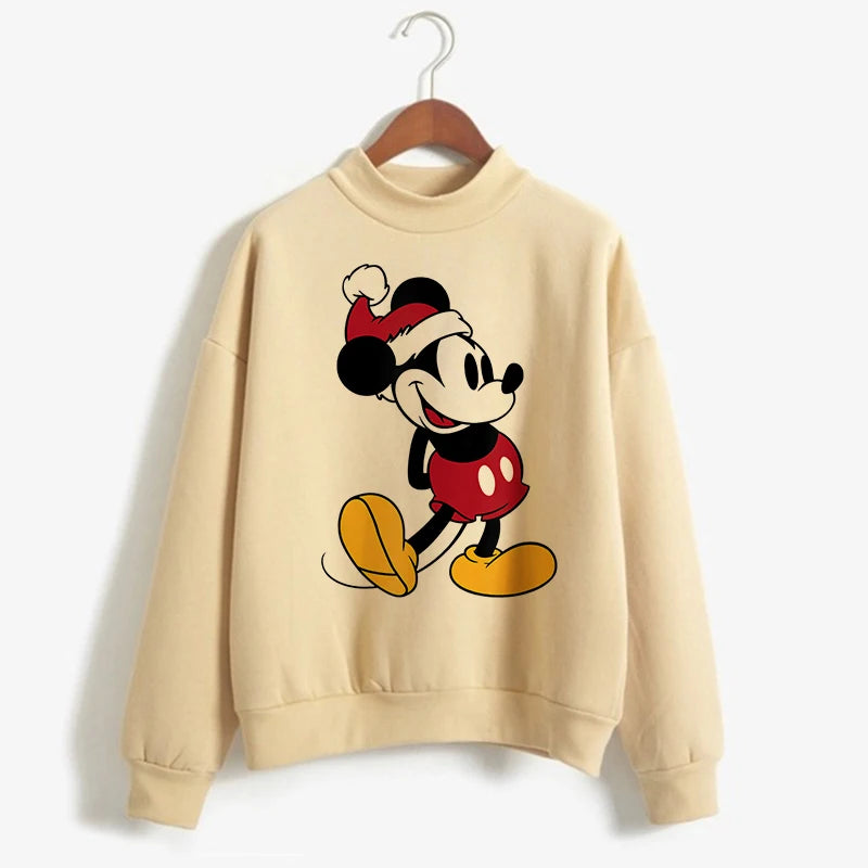 Fashion Hoodies Turtleneck Minnie Kawaii Cartoon  Anime Sweatshirt Disney Mickey Mouse Hoodie Clothes Girl Boy Top Sweatshirts  Amaijoin