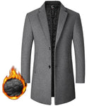 Load image into Gallery viewer, Male Woolen Coat Solid Color Slim Mid-Length Windbreaker Warm Wear-Resistant Men&#39;s Wool Coat Business Formal Wear Casual Jacket  Amaijoin
