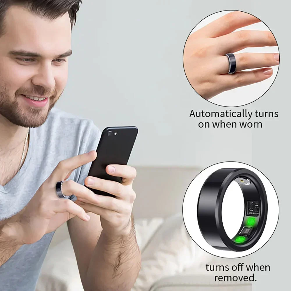 New Multifunctional Health Smart Ring Heart Rate Temperature Sleep Body Temperature Monitoring Smart Finger Ring for Android Ios  Amaijoin