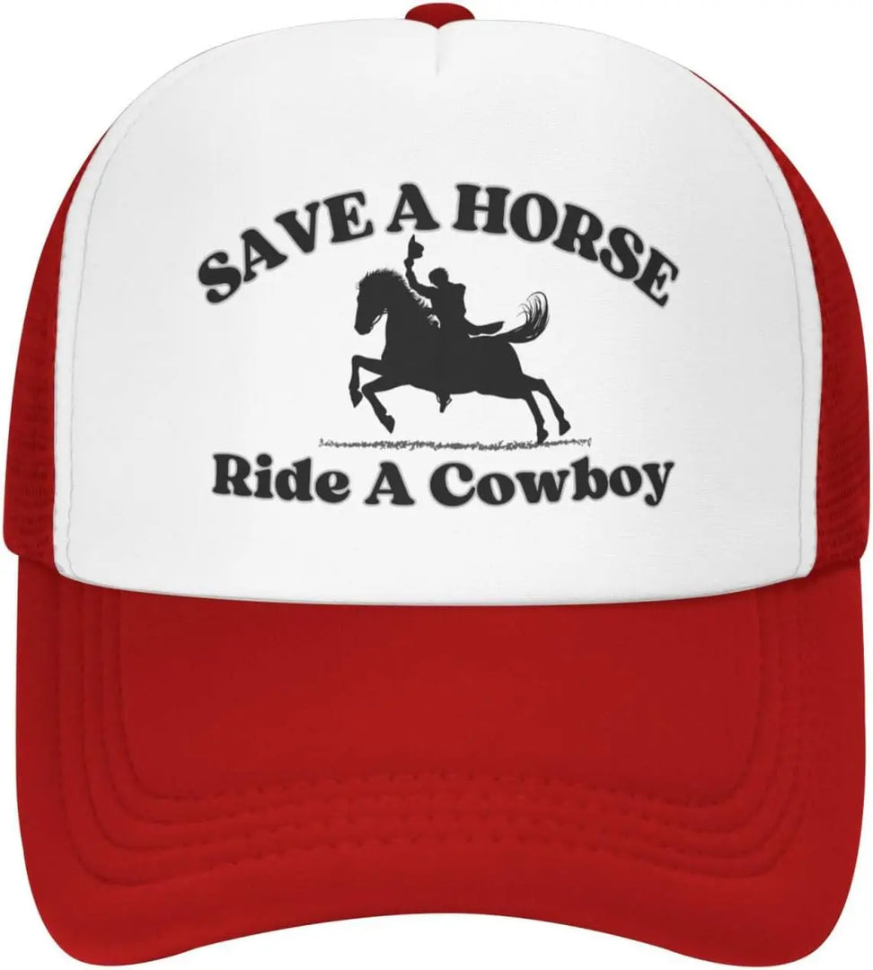 Save a Horse Ride a Cowboy Hat Unisex Adjustable Summer Outdoor Adult Baseball Cap Trucker Hat for Women Men Sun Protection  Amaijoin