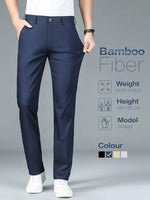 Carregue a imagem no visualizador da Galeria, High Quality Luxury Straight Business Suit Pants Men Bamboo Fiber Designer Spring Summer Elegant Casual Long Formal Trouser Male  Amaijoin
