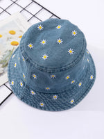 Load image into Gallery viewer, Little Daisy Embroidered Fisherman Hat for Women in Spring and Summer Fashion Versatile Sunshade and Sunscreen Show Small Face  Amaijoin
