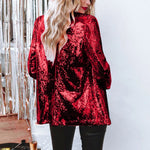 Load image into Gallery viewer, Women Sequins Sequin Jacket Casual Long Sleeve Glitter Party Shiny Lapel Coat Vintage Lapel Sequins Jackets Club Party Wear  Amaijoin
