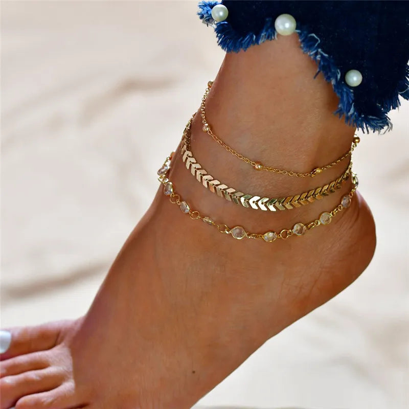 Modyle New Fashion Simple Heart Female Anklets Foot Jewelry Leg New Anklets On Foot Ankle Bracelets For Women Leg Chain Gifts  Amaijoin