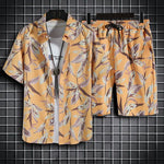 Load image into Gallery viewer, Beach Clothes For Men 2 Piece Set Quick Dry Hawaiian Shirt and Shorts Set Men Fashion Clothing Printing Casual Outfits Summer  Amaijoin
