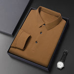 Load image into Gallery viewer, New Men&#39;s Long Sleeve T Shirt Button Lightweight Lapel Loose Polo Shirt Solid Color Top  Amaijoin
