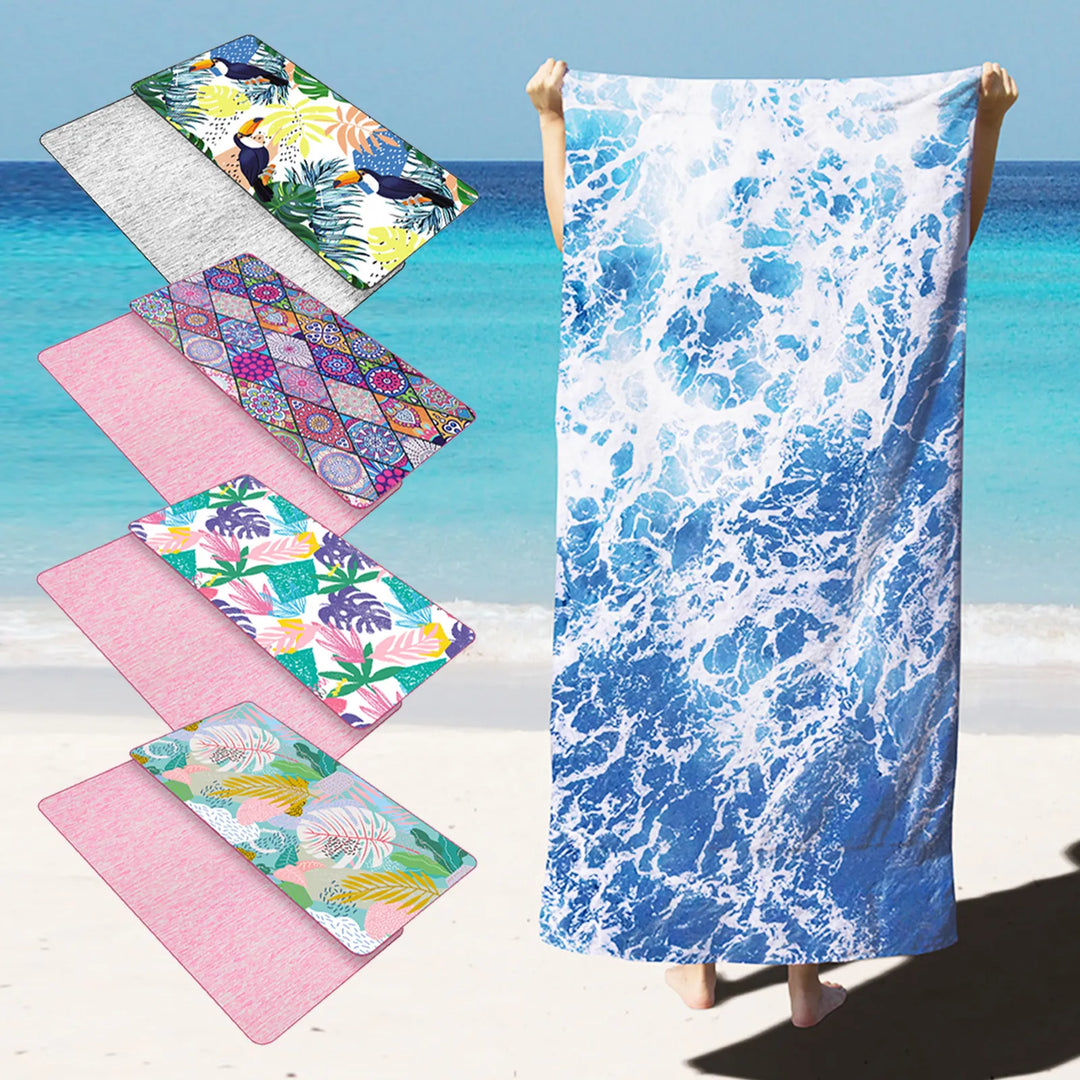 HiTurbo Microfiber Blanket Quick Drying Beach Towels, Oversized 35*71in Printing Towel, Super Absorbent Pool Towel Blanket, Bohe  Amaijoin