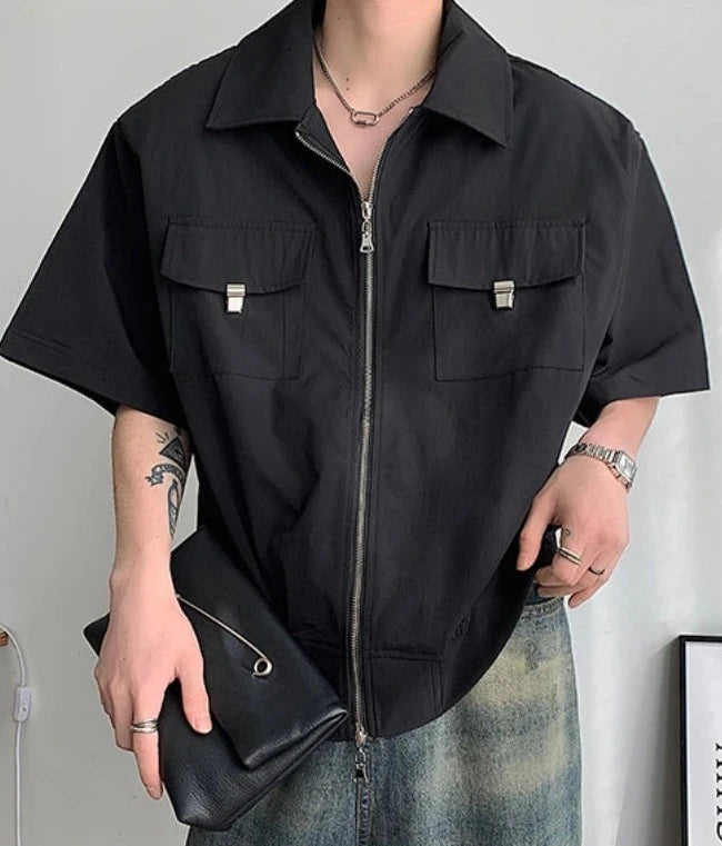 Men Shirts Daily Japanese Commuting Style Simple Breathable Leisure All-match Handsome Classic Half Sleeve Summer Aesthetic Ins  Amaijoin