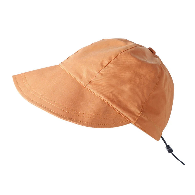 Foldable Wide Brim Ponytail Sun Hat Drawstring Adjustable Cap  Summer Quick-dry Visor Fisherman CapFor Women Beach Hat  Amaijoin