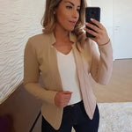 Load image into Gallery viewer, Women Thin White Blazers Spring 2022 Female Summer Blazer Long Sleeve Open Stitch OL Womens Slim Coats Femme Ladies Black Tops  Amaijoin
