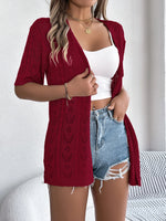 Load image into Gallery viewer, Spring Summer Casual Solid Color Hollow Out Knitted Cardigan Sun Proof Tops for Women  Amaijoin
