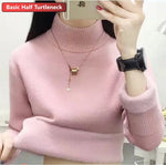 Load image into Gallery viewer, Turtleneck Winter Sweater Women Elegant Thicken Velvet Lined Warm Sueter Knitted Pullover Slim Tops Jersey Knitwear Jumper New  Amaijoin
