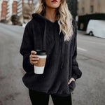 Load image into Gallery viewer, Winter Women Long Sleeve Fleece Hooded Sweatshirt Pullover Warm Jumper Sweaters With 1/4 Zip  Amaijoin
