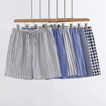 Load image into Gallery viewer, Summer Men Sleep Bottoms 100% Cotton Pajama Shorts Male Sleepwear Pants Men Home Shorts Striped Lounge Wear Shorts  Amaijoin
