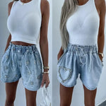 Load image into Gallery viewer, Fashionable Casual Women&#39;s Denim Shorts Reversible Stitching Versatile Summer New Arrival European American Style  Amaijoin
