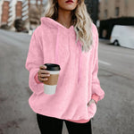 Load image into Gallery viewer, Winter Women Long Sleeve Fleece Hooded Sweatshirt Pullover Warm Jumper Sweaters With 1/4 Zip  Amaijoin
